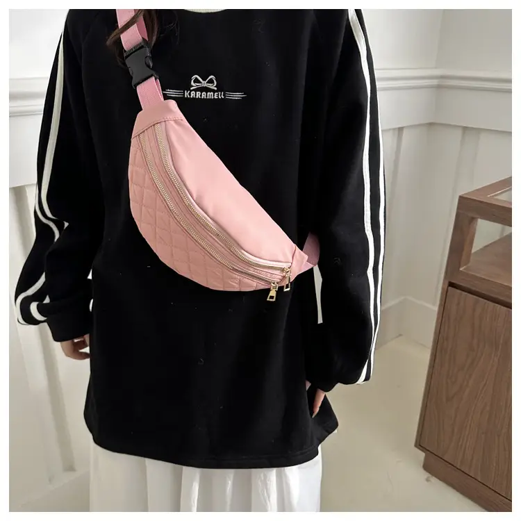 Black Quilted Chest Messenger Bag for Women — feature 21