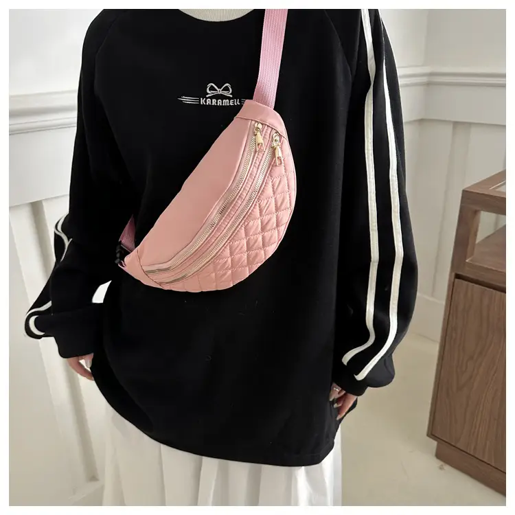 Black Quilted Chest Messenger Bag for Women — feature 22
