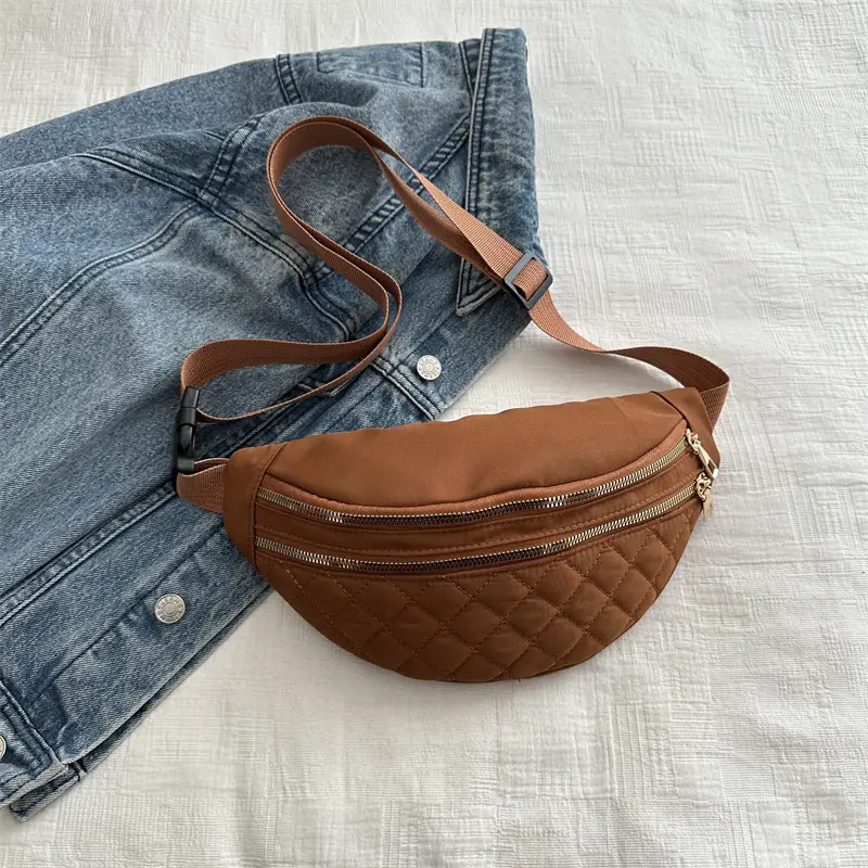 Black Quilted Chest Messenger Bag for Women - Image 4