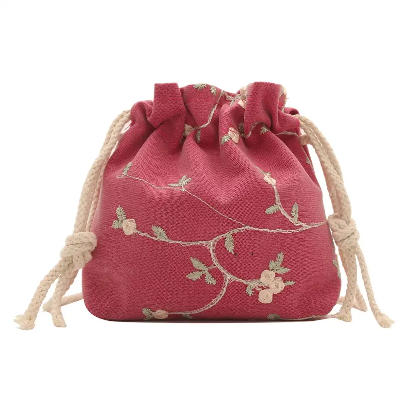 Pink Drawstring Shoulder Bag for Women - Image 9