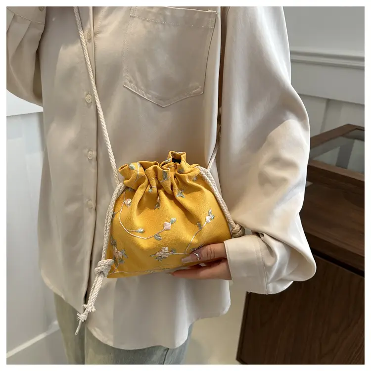 Pink Drawstring Shoulder Bag for Women — feature 13