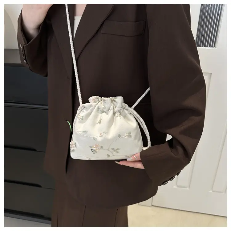 Pink Drawstring Shoulder Bag for Women — feature 17