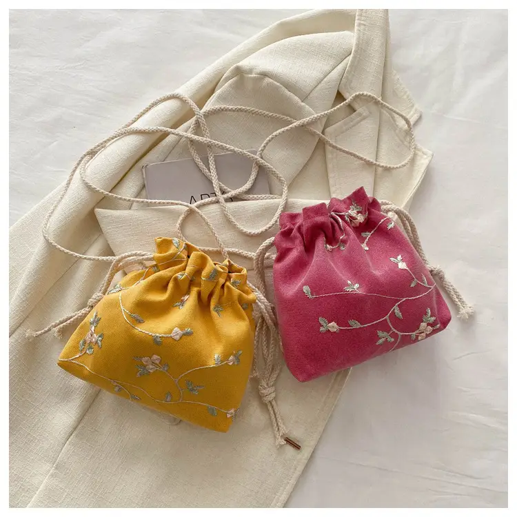Pink Drawstring Shoulder Bag for Women — feature 19