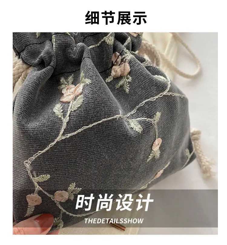 Pink Drawstring Shoulder Bag for Women — feature 3