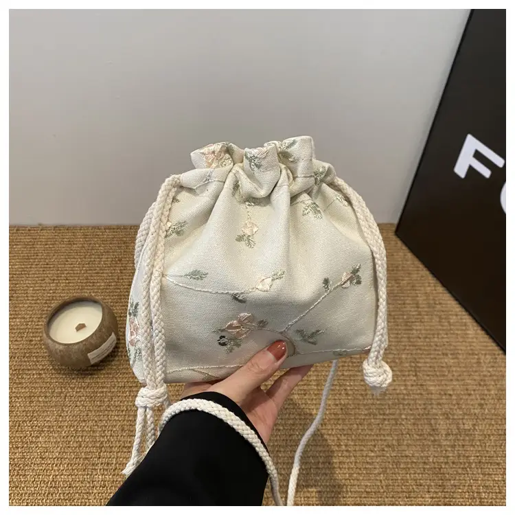 Pink Drawstring Shoulder Bag for Women — feature 8