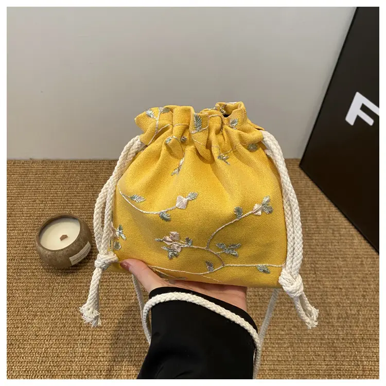Pink Drawstring Shoulder Bag for Women — feature 9