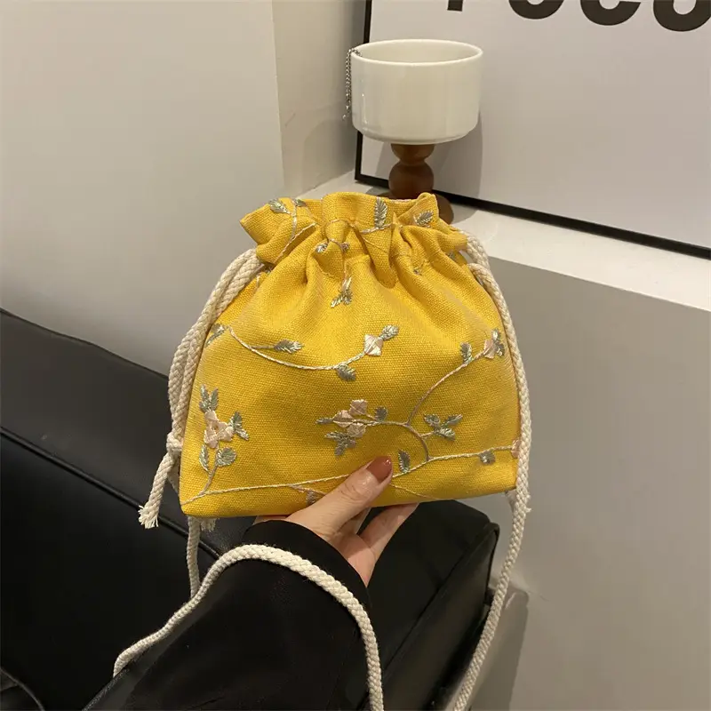Pink Drawstring Shoulder Bag for Women - Image 3