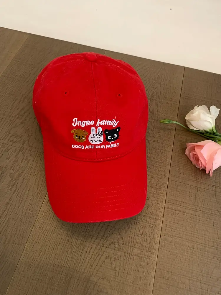 Turquoise Embroidered Baseball Cap with Cartoon Design — feature 10