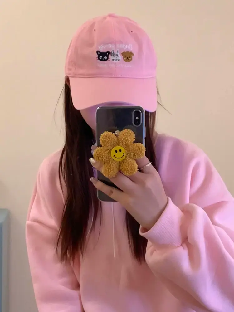 Turquoise Embroidered Baseball Cap with Cartoon Design — feature 5