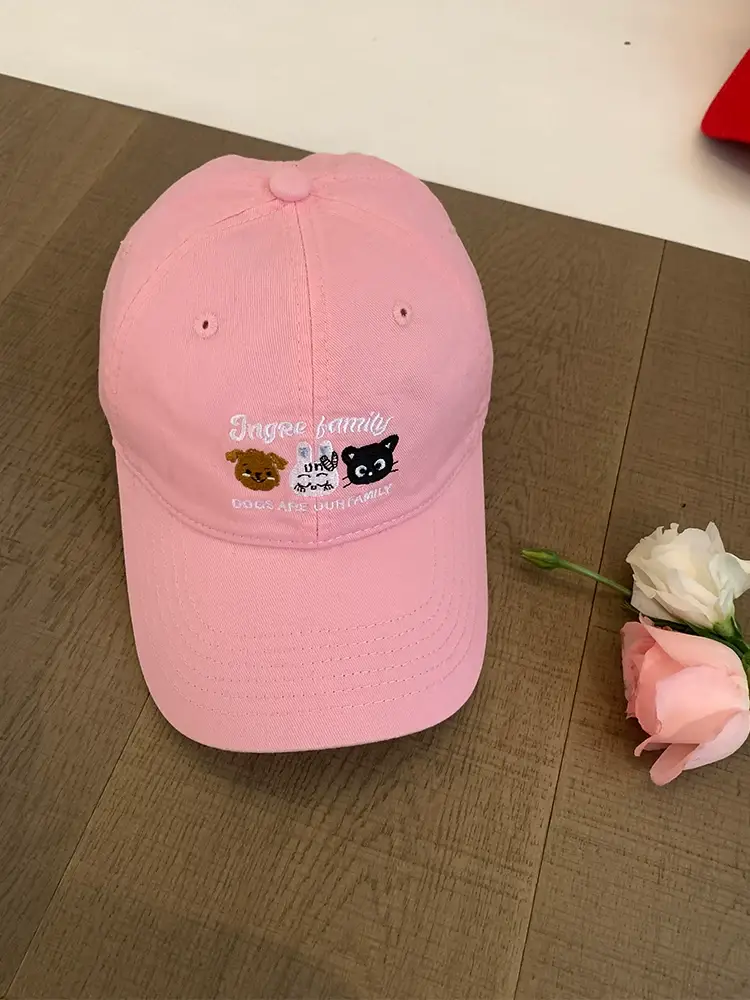 Turquoise Embroidered Baseball Cap with Cartoon Design — feature 8