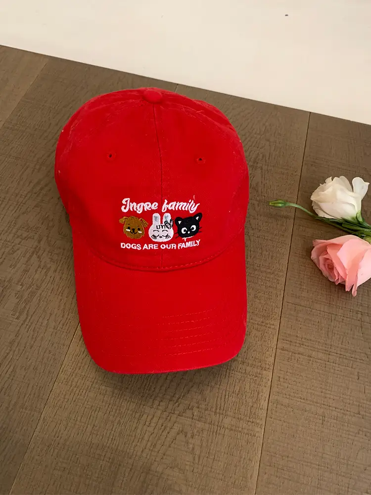 Turquoise Embroidered Baseball Cap with Cartoon Design
