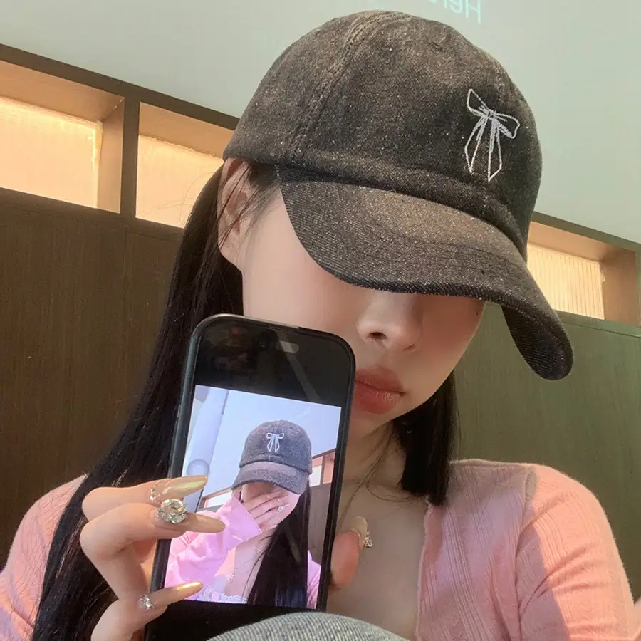Women Denim Bowknot Baseball Cap 2024 Spring - Image 6