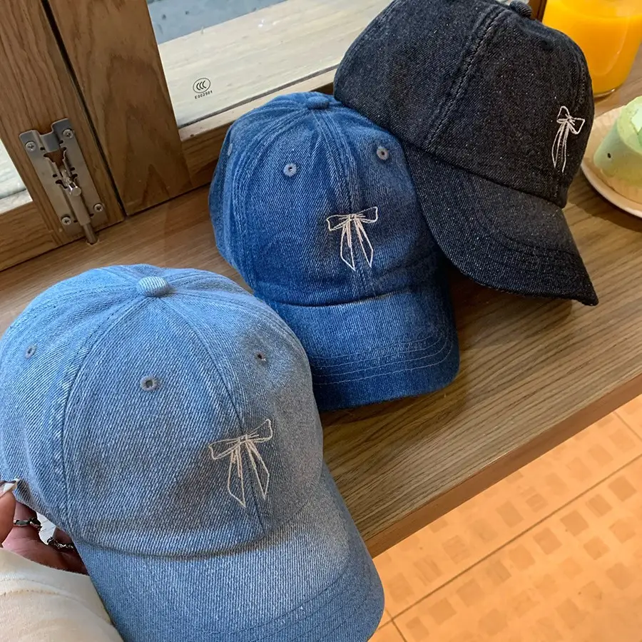 Women Denim Bowknot Baseball Cap 2024 Spring - Image 8