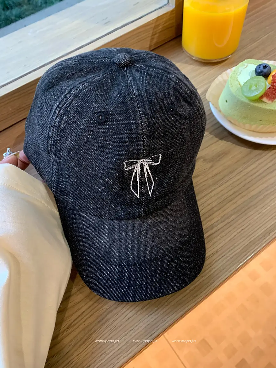 Women Denim Bowknot Baseball Cap 2024 Spring - Image 2