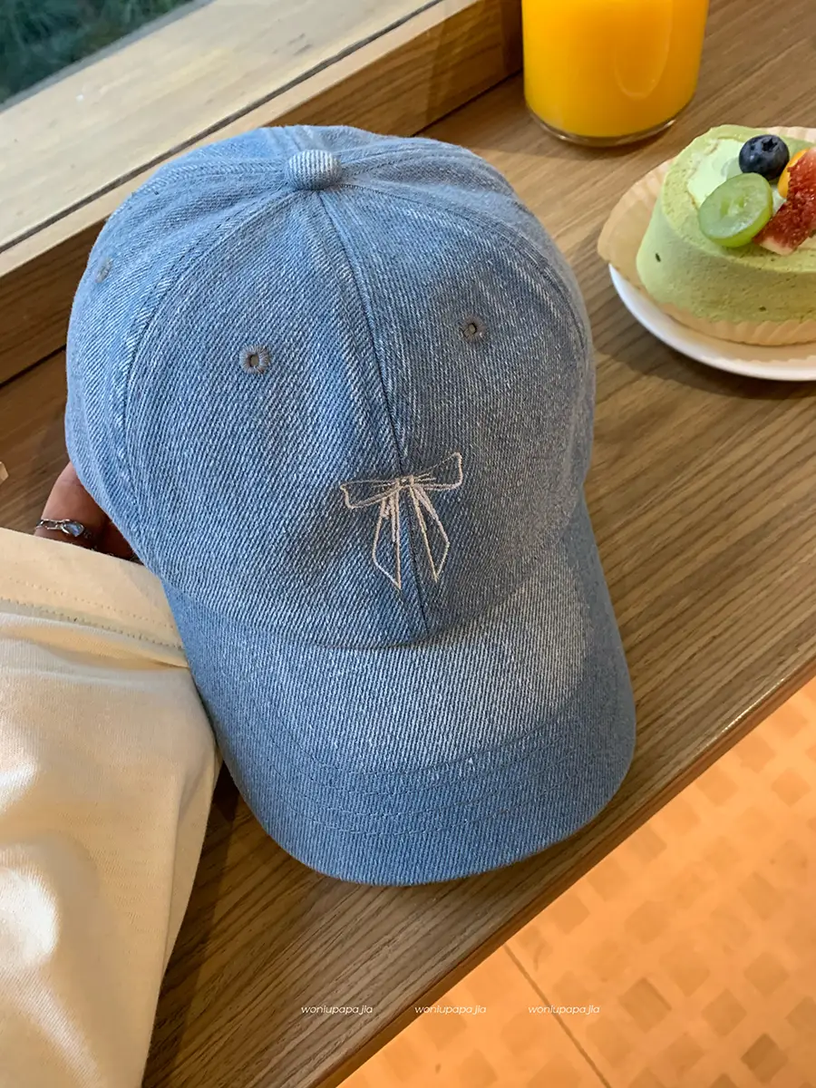 Women Denim Bowknot Baseball Cap 2024 Spring - Image 3