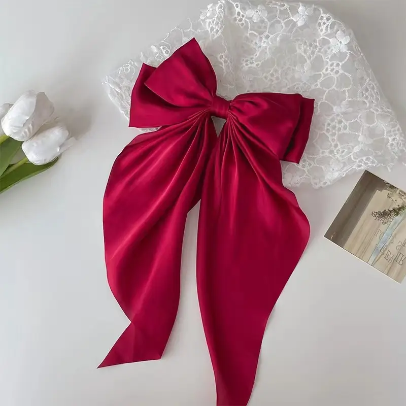Pink Oversized Bow Hairpin for Women - Image 12