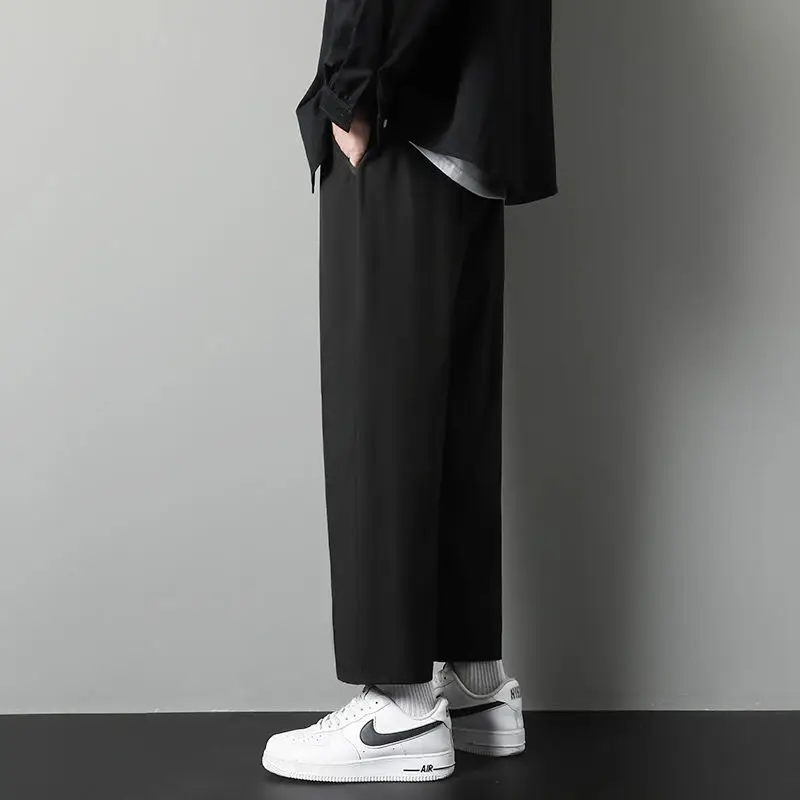 Men's Grey Wide Leg Sports Pants Loose Fit Summer - Image 17