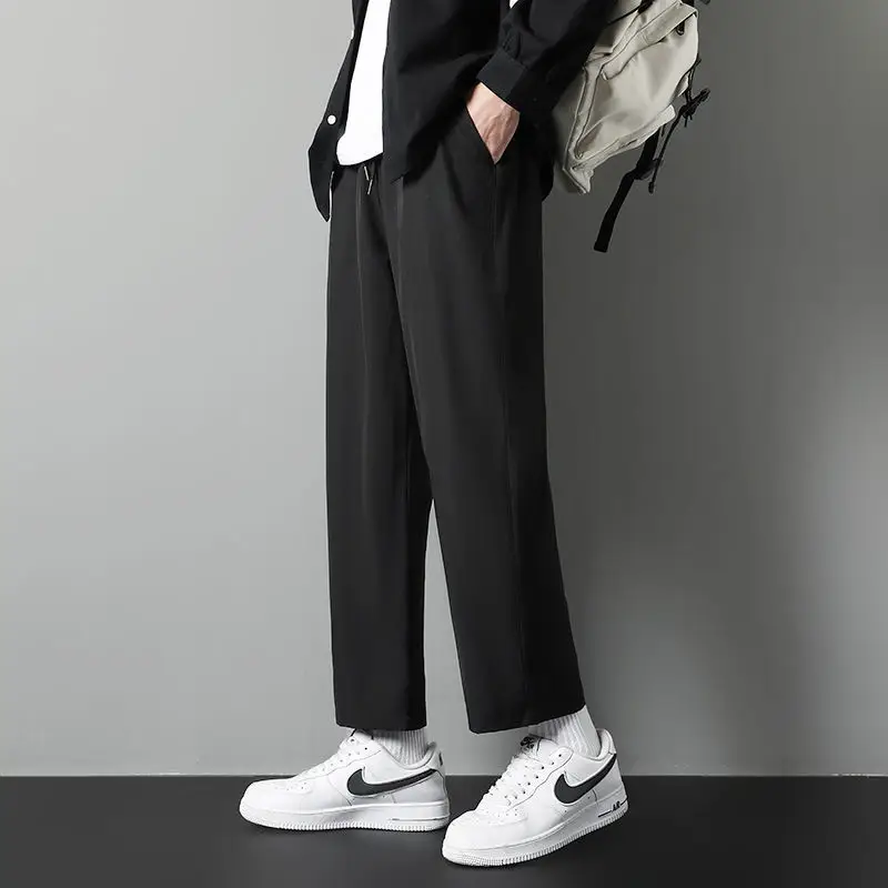 Men's Grey Wide Leg Sports Pants Loose Fit Summer - Image 18