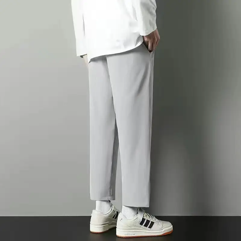 Men's Grey Wide Leg Sports Pants Loose Fit Summer — feature 12