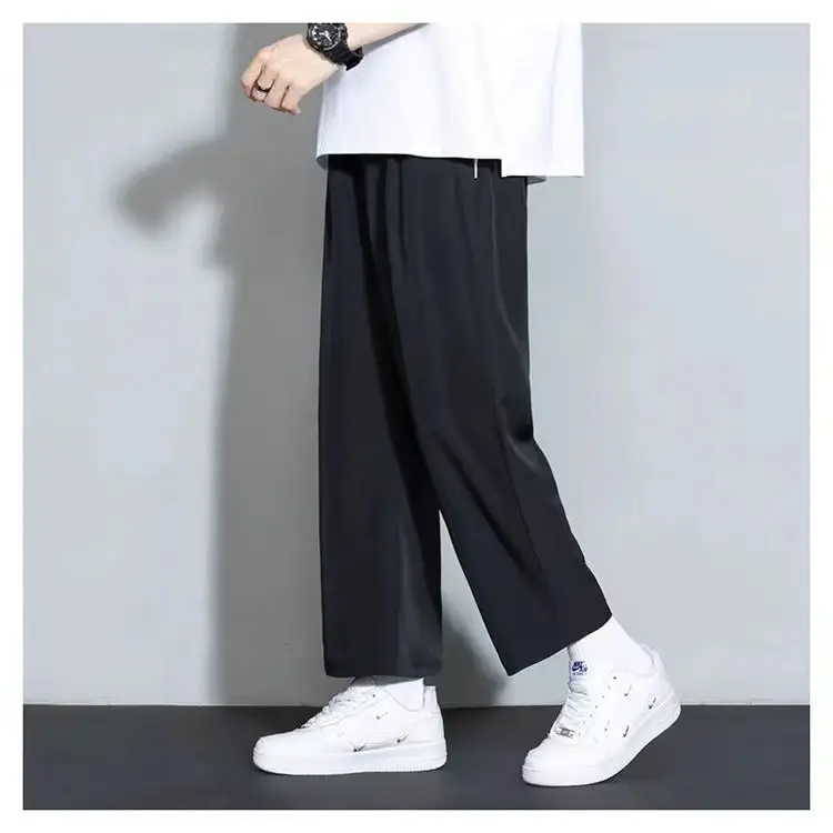 Men's Grey Wide Leg Sports Pants Loose Fit Summer — feature 13