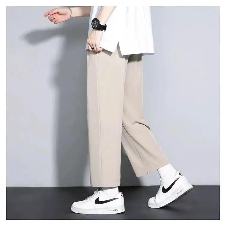 Men's Grey Wide Leg Sports Pants Loose Fit Summer — feature 15