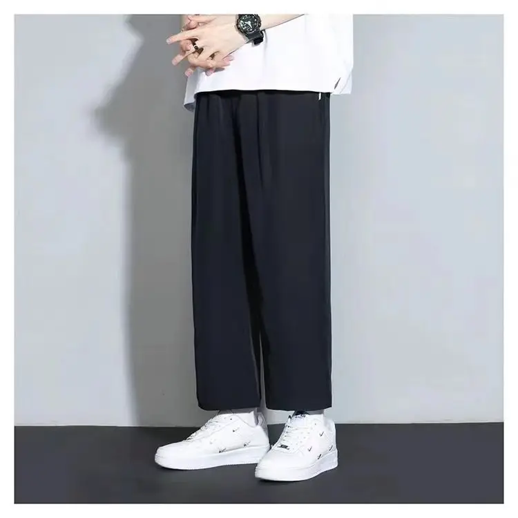 Men's Grey Wide Leg Sports Pants Loose Fit Summer — feature 17