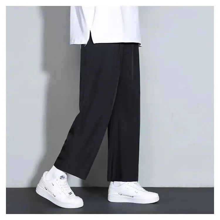 Men's Grey Wide Leg Sports Pants Loose Fit Summer — feature 4