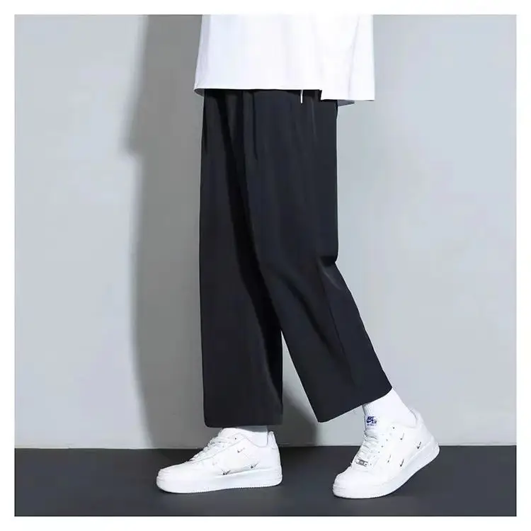 Men's Grey Wide Leg Sports Pants Loose Fit Summer — feature 5