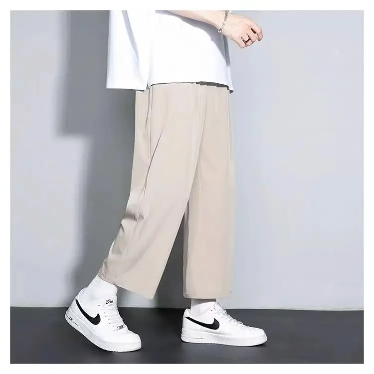 Men's Grey Wide Leg Sports Pants Loose Fit Summer — feature 6