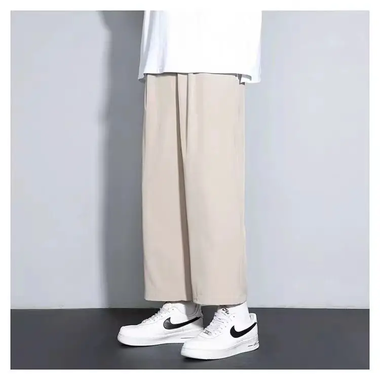 Men's Grey Wide Leg Sports Pants Loose Fit Summer — feature 8