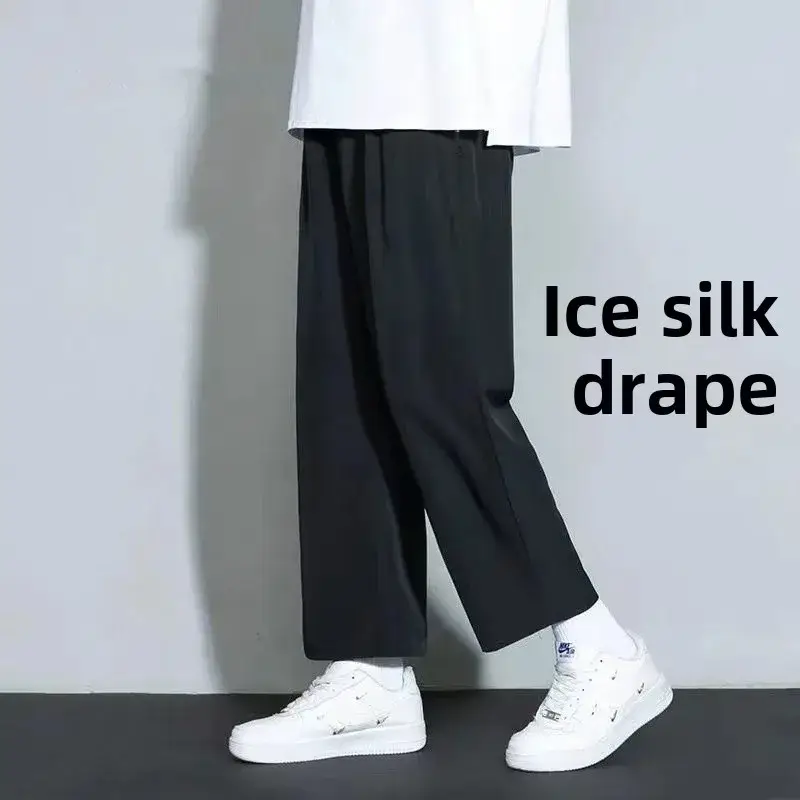 Men's Grey Wide Leg Sports Pants Loose Fit Summer - Image 3
