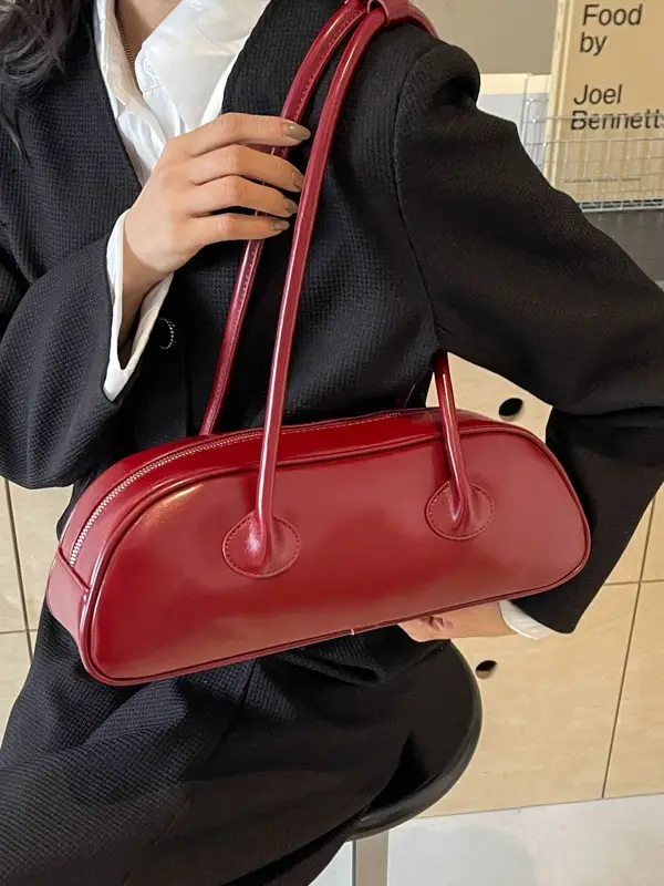 Red Korean Style Shoulder Bag 2024 Large Capacity - Image 9