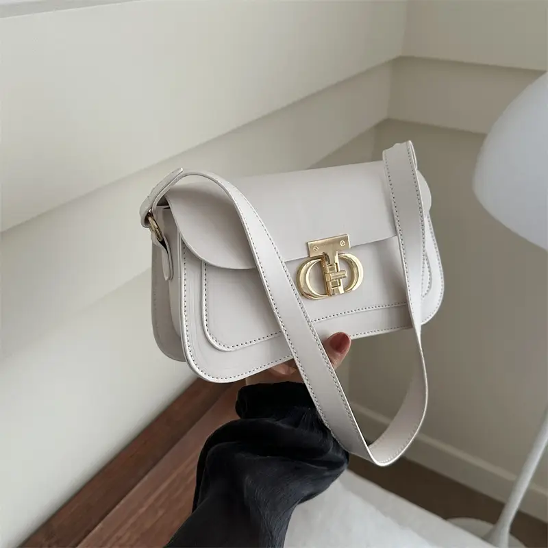 Women's Retro Brown Lock Crossbody Bag Spring New - Image 5