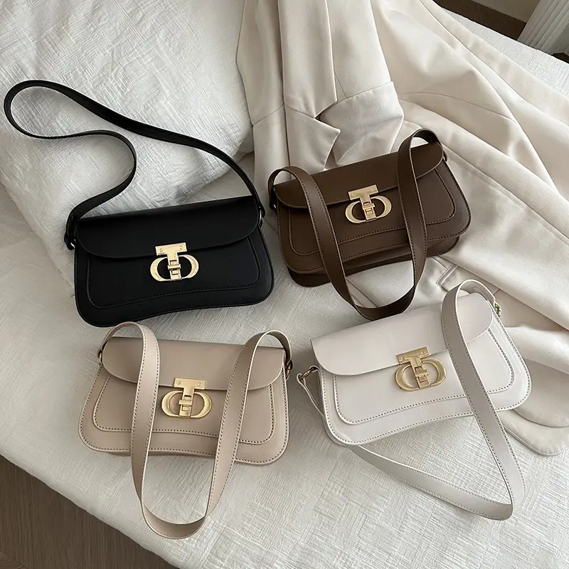 Women's Retro Brown Lock Crossbody Bag Spring New - Image 8