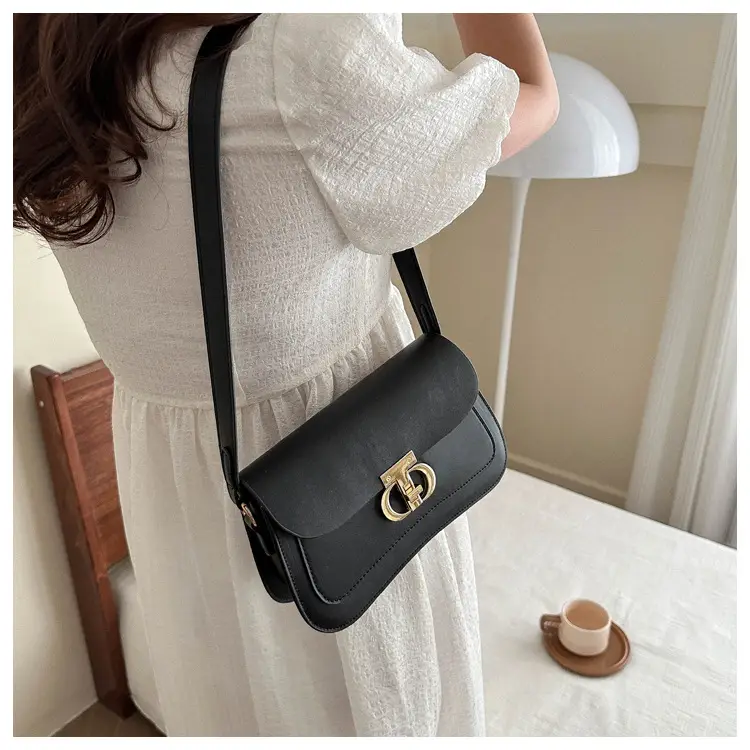 Women's Retro Brown Lock Crossbody Bag Spring New — feature 11