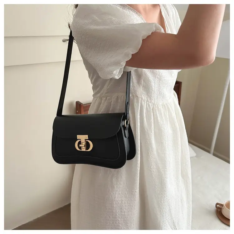 Women's Retro Brown Lock Crossbody Bag Spring New — feature 12