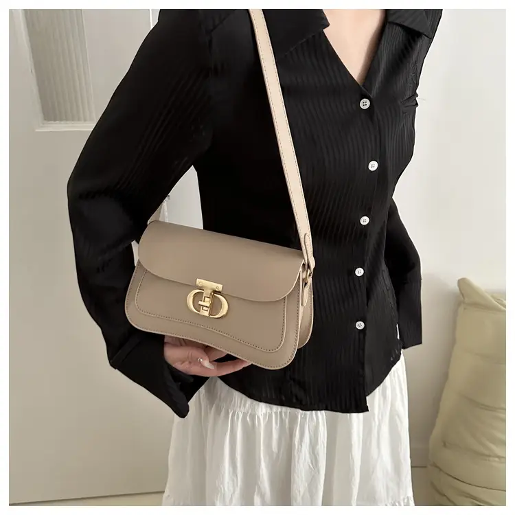 Women's Retro Brown Lock Crossbody Bag Spring New — feature 15