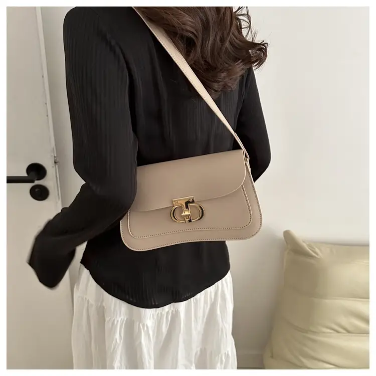 Women's Retro Brown Lock Crossbody Bag Spring New — feature 16