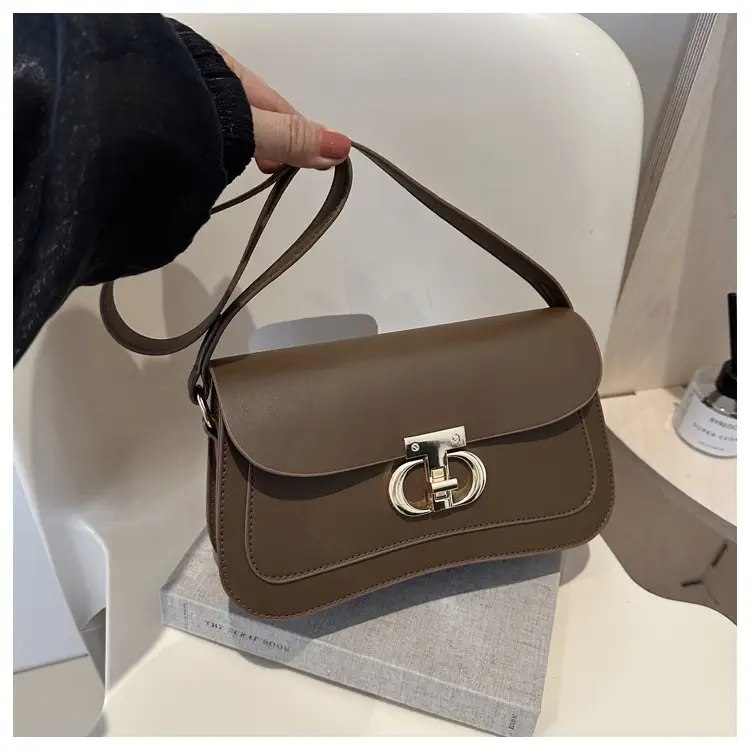 Women's Retro Brown Lock Crossbody Bag Spring New — feature 20