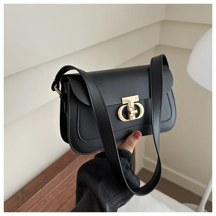 Women's Retro Brown Lock Crossbody Bag Spring New — feature 28