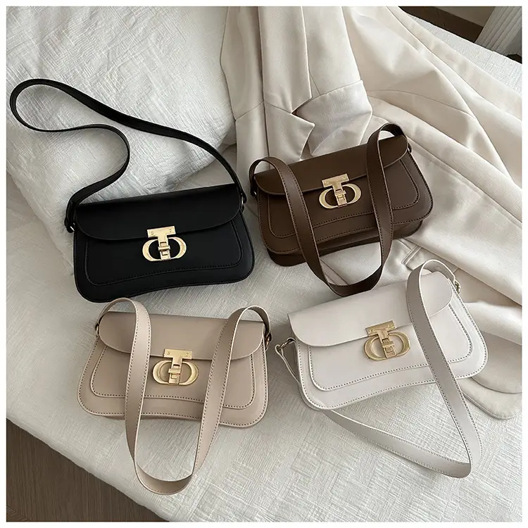 Women's Retro Brown Lock Crossbody Bag Spring New — feature 29