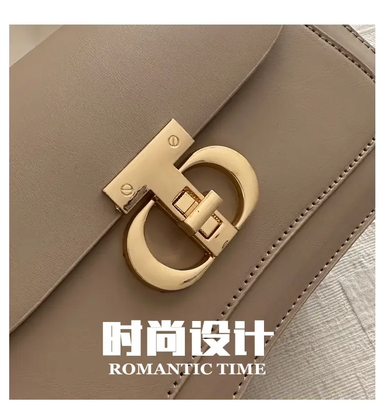 Women's Retro Brown Lock Crossbody Bag Spring New — feature 5