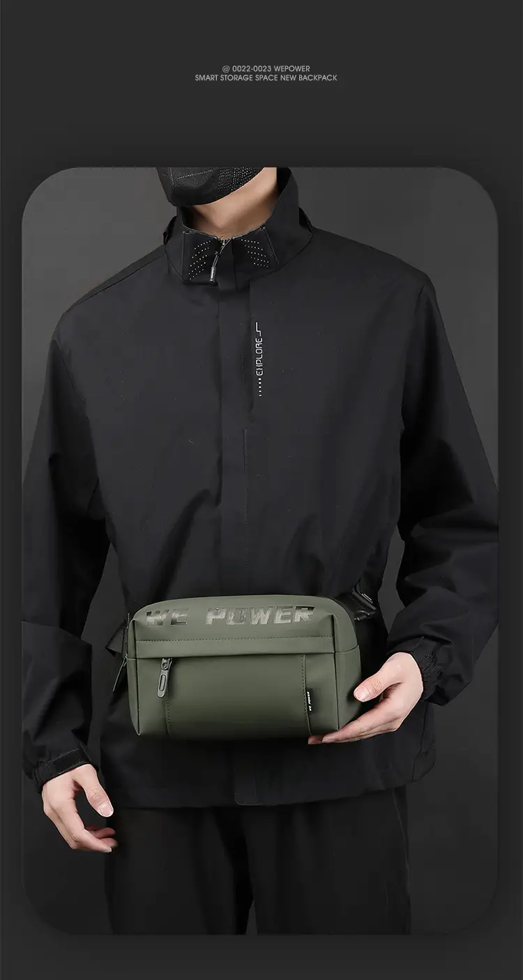 WEPOWER Men's Black Shoulder Bag Casual Messenger Bag — feature 18