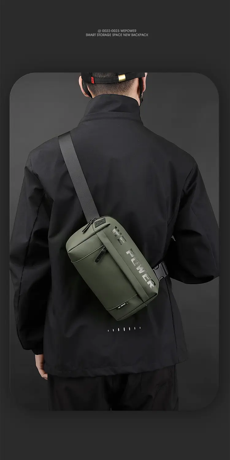 WEPOWER Men's Black Shoulder Bag Casual Messenger Bag — feature 19