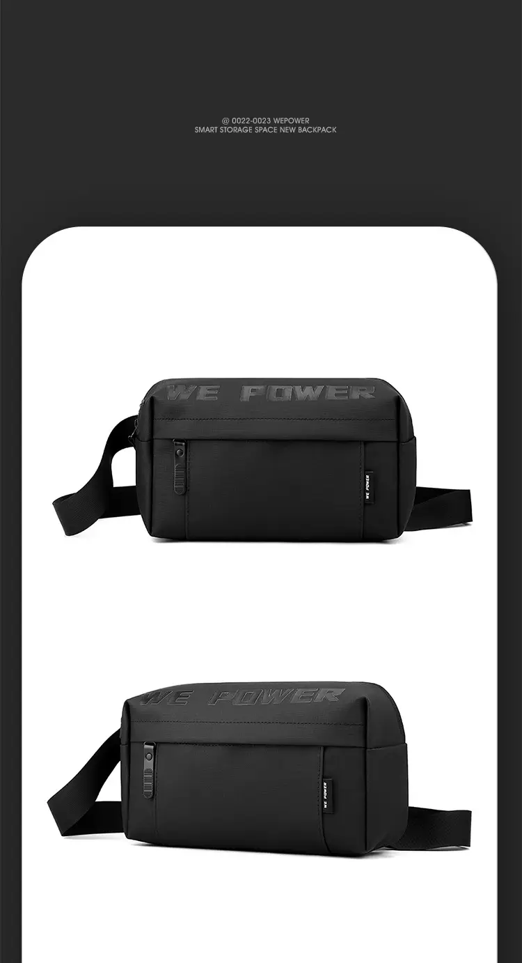 WEPOWER Men's Black Shoulder Bag Casual Messenger Bag — feature 25