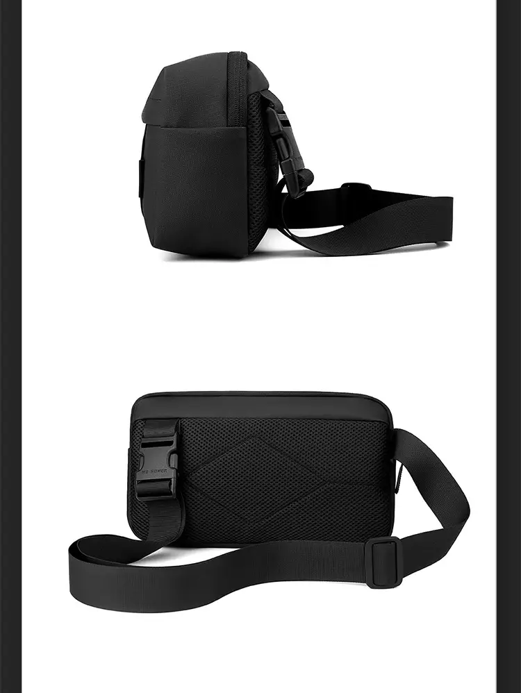 WEPOWER Men's Black Shoulder Bag Casual Messenger Bag — feature 26