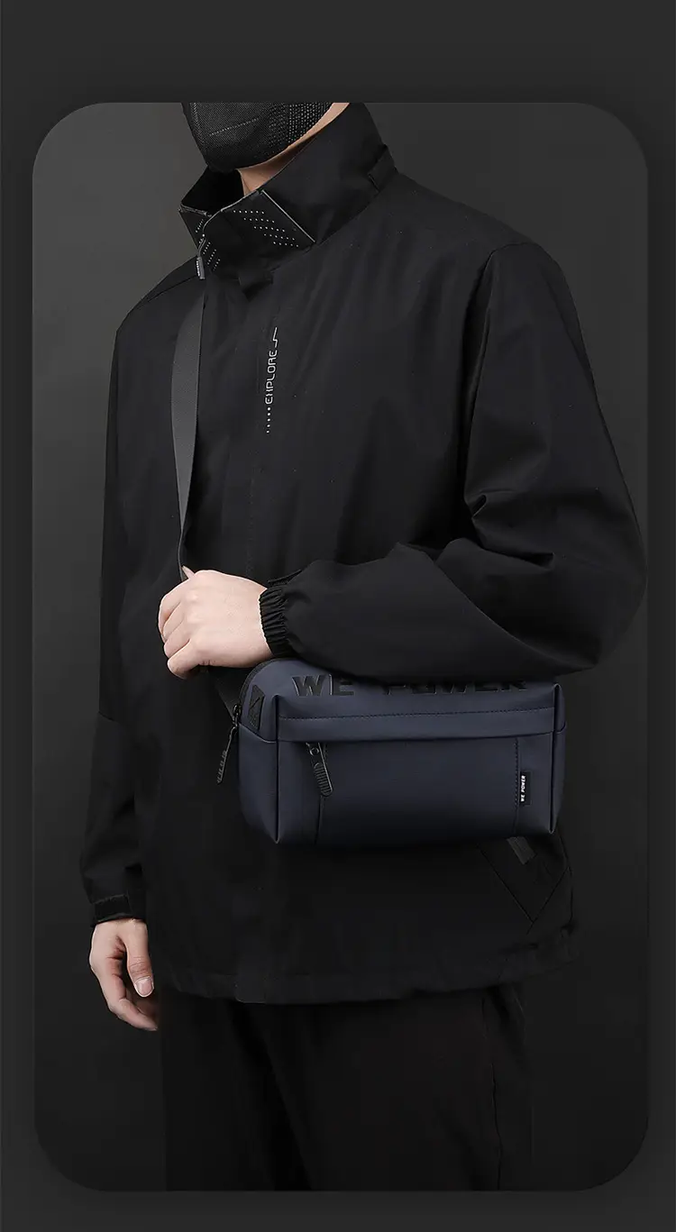 WEPOWER Men's Black Shoulder Bag Casual Messenger Bag — feature 4