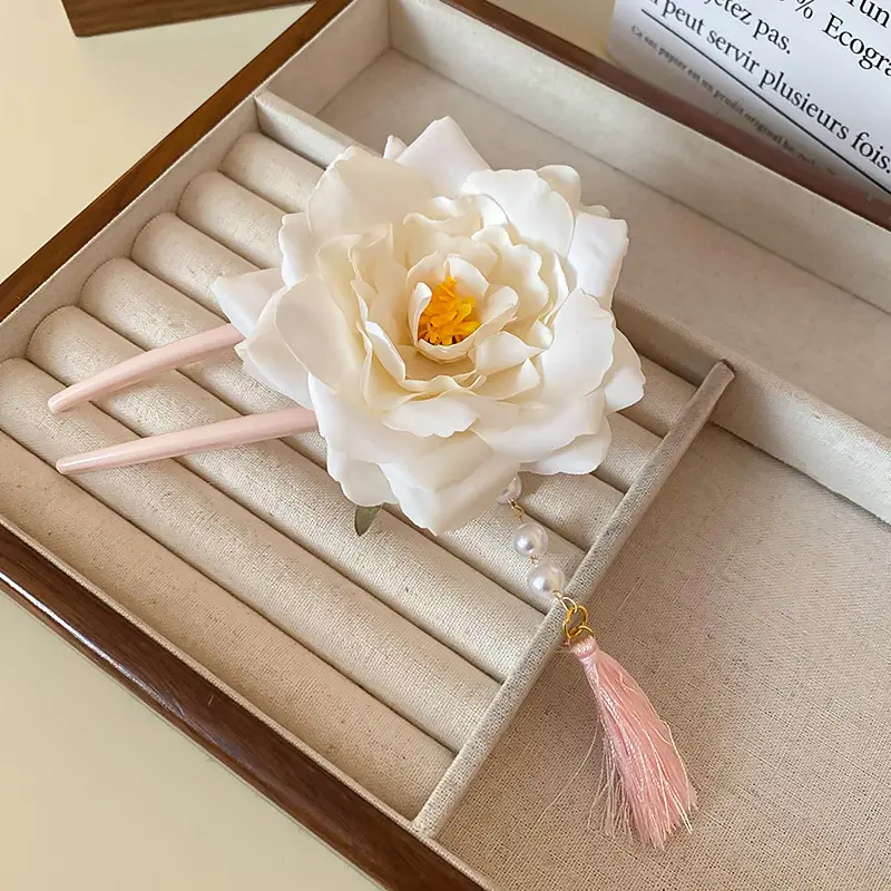 Blue Pearl Flower Tassel Hairpin for Women - Image 11
