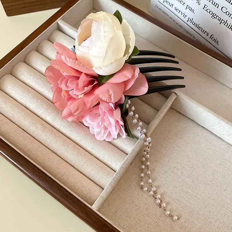 Blue Pearl Flower Tassel Hairpin for Women - Image 12