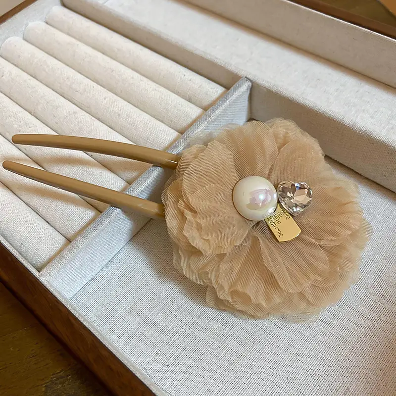 Blue Pearl Flower Tassel Hairpin for Women - Image 9